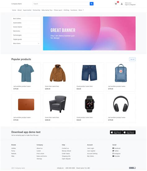 It incorporates modern UI components which are arranged neatly in the layout. . Bootstrap 4 ecommerce template free download